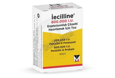 IECILLINE 800.000 IU ENJEKSIYONLUK COZELTI HAZIRLAMAK ICIN TOZ (1 FLAKON) görseli