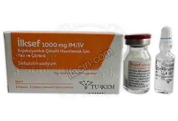 ILKSEF 1000 MG IM/IV ENJEKSIYONLUK COZELTI HAZIRLAMAK ICIN TOZ VE COZUCU görseli