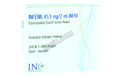 INFENIL  45,5 MG/2 ML IM/IV ENJEKSIYONLUK COZELTI ICEREN AMPUL (5 AMPUL) görseli