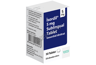 ISORDIL  5 MG SUBLINGUAL 50 TABLET görseli
