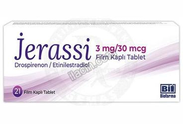 JERASSI 3 MG / 30 MCG FILM KAPLI TABLET (21 TABLET) görseli