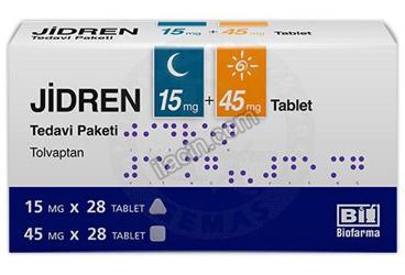 JIDREN 15 MG + 45 MG TABLET, TEDAVI PAKETI 56 ADET (28 ADET 15 MG VE 28 ADET 45 MG TABLET) görseli