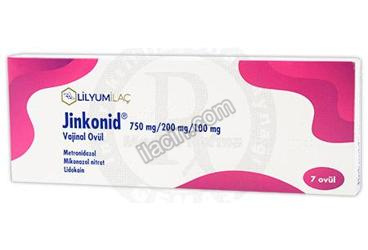 JINKONID 750 MG/ 200 MG / 100 MG 7 VAJINAL OVUL görseli