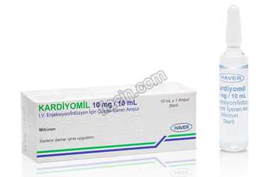 KARDIYOMIL 10 MG/ 10 ML IV ENJEKSIYON/INFUZYON ICIN COZELTI ICEREN 1 AMPUL görseli
