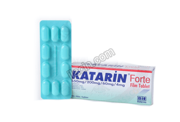 KATARIN FORTE 650 MG/200 MG/60 MG/4 MG 20 FILM KAPLI TABLET görseli