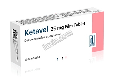 KETAVEL 25 MG 20 FILM KAPLI TABLET görseli
