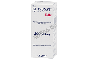 KLAVUNAT BID 200/28 MG 70 ML ORAL SUSPANSIYON görseli
