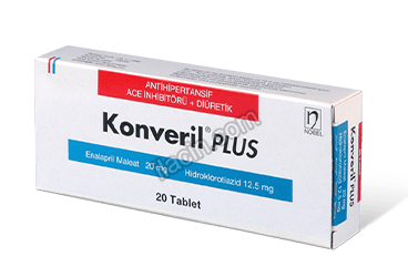 KONVERIL PLUS 20 MG 20 TABLET görseli