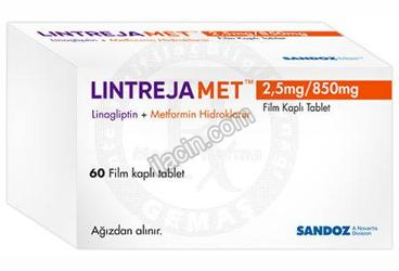LINTREJAMET 2.5 MG/850 MG FILM KAPLI TABLET (60 TABLET) görseli