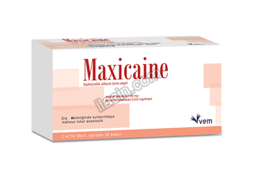 MAXICAINE (40 MG/ML 0,005 MG/ML) 2 ML 20 ADET ENJEKSIYONLUK SOLUSYON ICEREN AMPUL görseli
