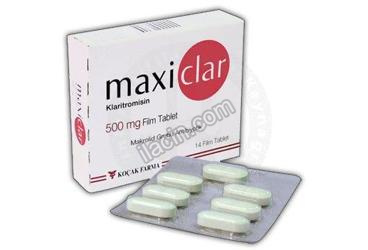 MAXICLAR 500 MG FILM KAPLI TABLET (14 FILM KAPLI TABLET) görseli