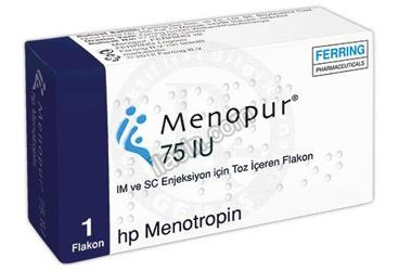 MENOPUR 75 IU IM VE SC ENJEKSIYON ICIN TOZ ICEREN FLAKON (1 FLAKON + 1 AMPUL) görseli