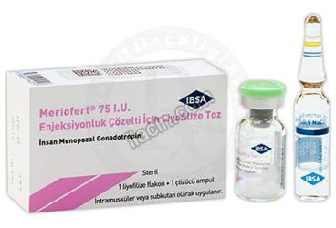 MERIOFERT 75 IU ENJEKSIYONLUK COZELTI ICIN LIYOFILIZE TOZ (1 FLAKON+1 COZUCU AMPUL) görseli