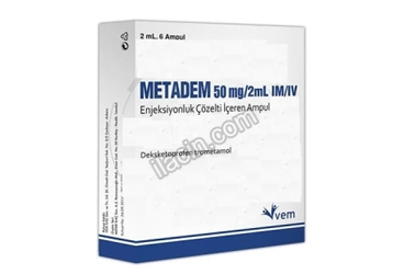 METADEM 50 MG/2 ML I.M./I.V. ENJEKSIYONLUK COZELTI ICEREN 6 AMPUL görseli