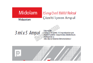 MIDOLAM 15 MG/3 ML IM/IV REKTAL COZELTI ICEREN 5 AMPUL görseli