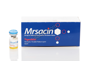 MRSACIN 50 MG IV INFUZYON COZ. ICIN LIYOFILIZE TOZ ICEREN 10 FLAKON görseli