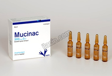 MUCINAC 300 MG/3 ML COZELTI ICEREN AMPUL 10x3 ML AMPUL/KUTU görseli