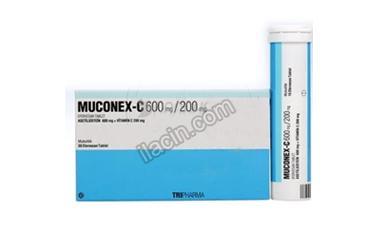 MUCONEX- C 600 MG/200 MG  30 EFERVESAN TABLET görseli
