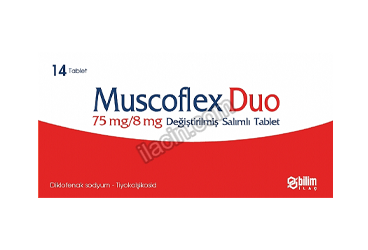 MUSCOFLEX DUO 75/8 MG DEGISTIRILMIS SALIM TABLET (14 TABLET) görseli