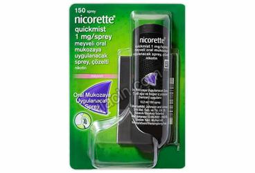 NICORETTE QUICKMIST 1 MG/SPREY MEYVELI ORAL MUKOZAYA UYGULANACAK SPREY, COZELTI (1 SISE) görseli