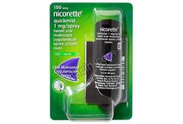NICORETTE QUICKMIST 1 MG/SPREY NANELI ORAL MUKOZAYA UYGULANACAK SPREY, COZELTI (1 SISE) görseli