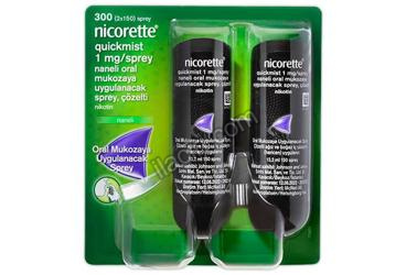 NICORETTE QUICKMIST 1 MG/SPREY NANELI ORAL MUKOZAYA UYGULANACAK SPREY, COZELTI (2 SISE) görseli