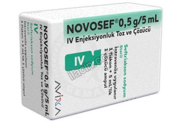NOVOSEF 0,5 G/5 ML IV ENJEKSIYONLUK TOZ VE COZUCU (1 FLAKON) görseli