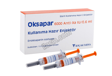 OKSAPAR 6000 ANTI-XA IU/0,6 ML ENJEKSIYONLUK COZELTI ICEREN KULLANIMA HAZIR ENJEKTOR (2 ENJEKTOR) görseli