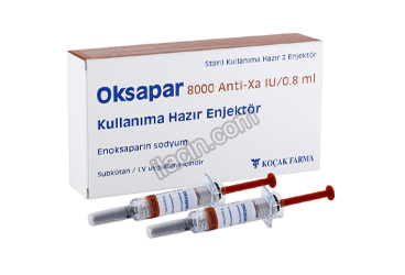 OKSAPAR 8000 ANTI-XA IU/0,8 ML ENJEKSIYONLUK COZELTI ICEREN KULLANIMA HAZIR ENJEKTOR (2 ENJEKTOR) görseli