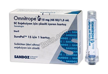 OMNITROPE 15 MG (45 IU)/1,5 ML SC ENJ. ICIN COZELTI ICEREN 1 KARTUS görseli