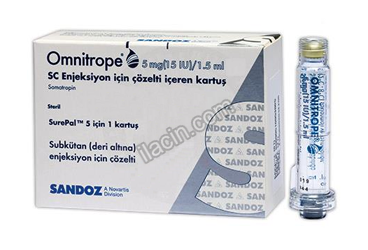 OMNITROPE 5 MG (15 IU)/1,5 ML ENJ. ICIN SOLUSYON ICEREN 1 KARTUS görseli