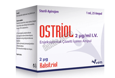 OSTRIOL 2 MCG/ML I.V. ENJEKSIYONLUK COZELTI ICEREN 25 AMPUL görseli