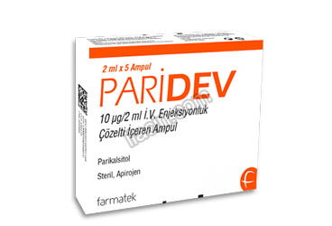 PARIDEV 10 MCG/2 ML IV ENJEKSIYONLUK COZELTI ICEREN AMPUL 2 ML 5 AMPUL görseli
