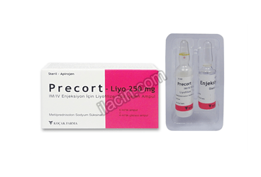 PRECORT-LIYO 250 MG IM/IV ENJEKSIYON ICIN LIYOFILIZE TOZ ICEREN AMPUL görseli