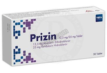 PRIZIN 12,5 MG /25 MG TABLET (30 TABLET) görseli
