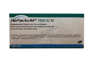 REFACTO AF 1000 IU IV ENJEKSIYONLUK COZELTI ICIN TOZ VE COZUCU 1 FLAKON görseli