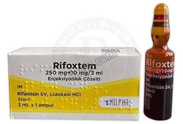 RIFOXTEM 250MG+10MG/3ML ENJEKSIYONLUK COZELTI (1 AMPUL) görseli