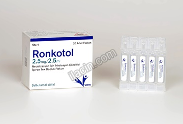 RONKOTOL 2,5 MG/2,5 ML NEBULIZASYON ICIN INHALASYON COZELTISI ICEREN TEK DOZLUK 20 FLAKON görseli