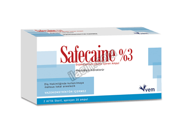 SAFECAINE %3 ENJEKSIYONLUK COZELTI ICEREN AMPUL görseli