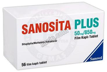 SANOSITA PLUS 50 MG/850 MG FILM KAPLI TABLET (56 TABLET) görseli