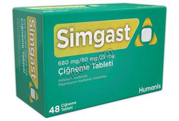SIMGAST 680 MG/80 MG/25 MG CIGNEME TABLETI (48 TABLET) görseli