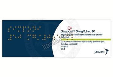 SIMPONI 50 MG/0.5 ML SC ENJEKSIYONLUK COZELTI ICEREN KULLANIMA HAZIR ENJEKTOR (1 ENJEKTOR) görseli