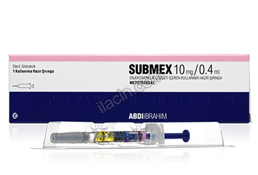SUBMEX 10 MG/0.4 ML ENJEKSIYONLUK COZELTI ICEREN KULLANIMA HAZIR SIRINGA (1 SIRINGA) görseli