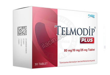 TELMODIP PLUS 80 MG /10 MG / 25 MG TABLET (30 TABLET) görseli