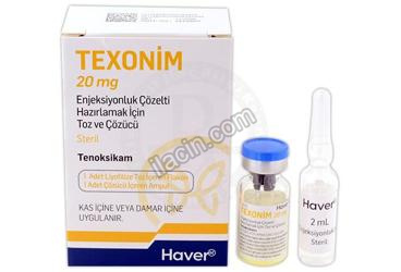 TEXONIM 20 MG ENJEKSIYONLUK COZELTI HAZIRLAMAK ICIN TOZ VE COZUCU (1 FLAKON, 1 AMPUL) görseli