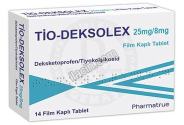 TIO-DEKSOLEX 25 MG/8 MG FILM KAPLI TABLET (14 TABLET) görseli