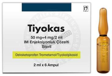 TIYOKAS 50 MG+4 MG/2 ML IM ENJEKSIYONLUK COZELTI (6 AMPUL) görseli