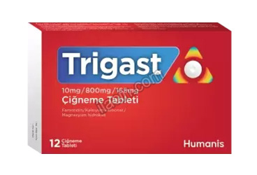 TRIGAST 10 MG/800 MG/165 MG 12 CIGNEME TABLETI (12 TABLET) görseli