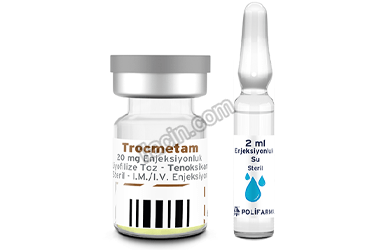 TROCMETAM 20 MG ENJEKSIYONLUK LIYOFILIZE TOZ 1 FLAKON 1 COZUCU AMPUL görseli