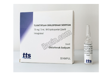 TURKTIPSAN DIKLOFENAK SODYUM 75 MG/3 ML IM ENJEKSIYONLUK COZELTI 10 AMPUL görseli